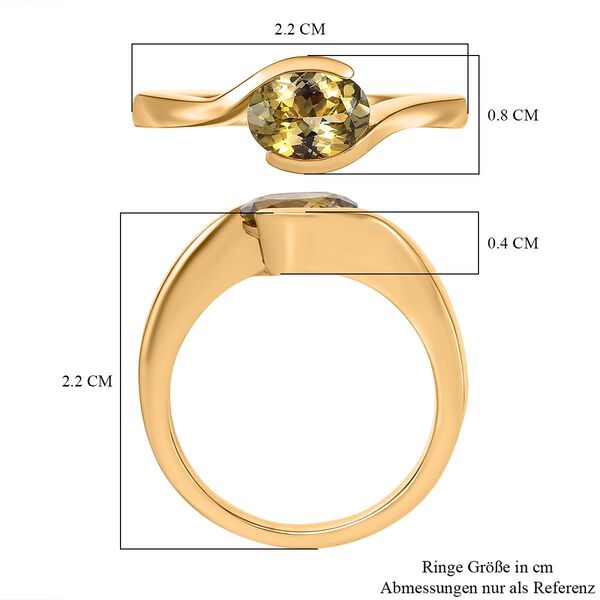AA Nat&uuml;rlicher goldener Tansanit Ring - 1 ct. image number 7