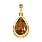 Champagner Triplett Quarz Anhänger, 925 Silber vergoldet ca. 3.16 ct