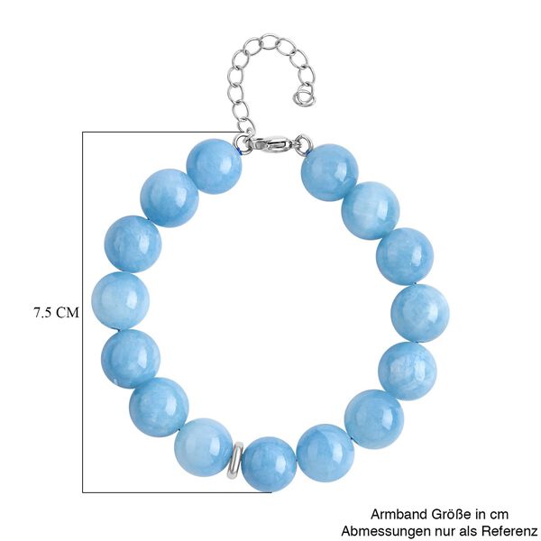 Blauer Quarzit Armband, (11-13mm), ca. 19 cm Reiner Edelstahl, ca. 200.00 ct image number 4