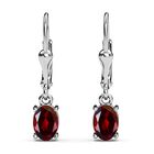 Rote Granat Ohrringe, 925 Silber ca. 2,97 ct