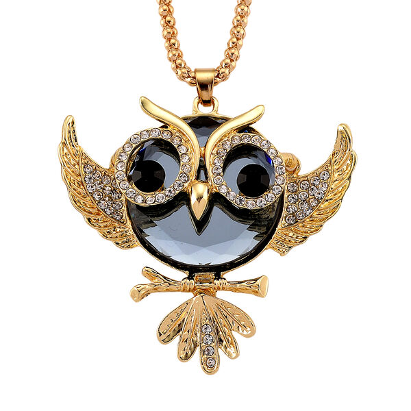 Mehrfarbiger Kristall Anh&auml;nger mit Kette ca. 63.5 cm + 5 cm Extender, Legierung Gelb