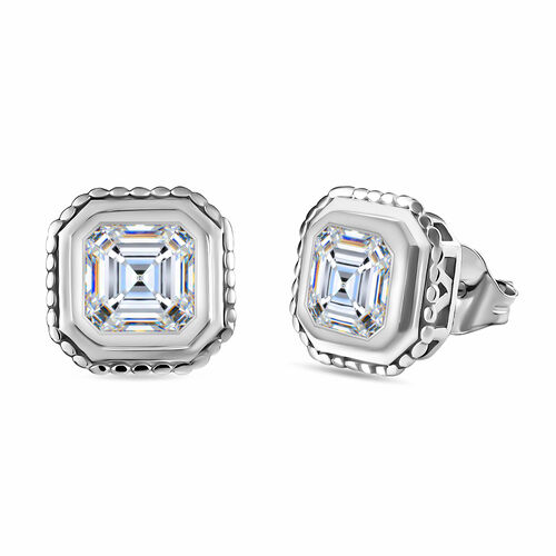 Funkelnde Königin - Nugget Moissanit Ohrstecker im Asscher-Schliff - 2,34 ct. image number 0