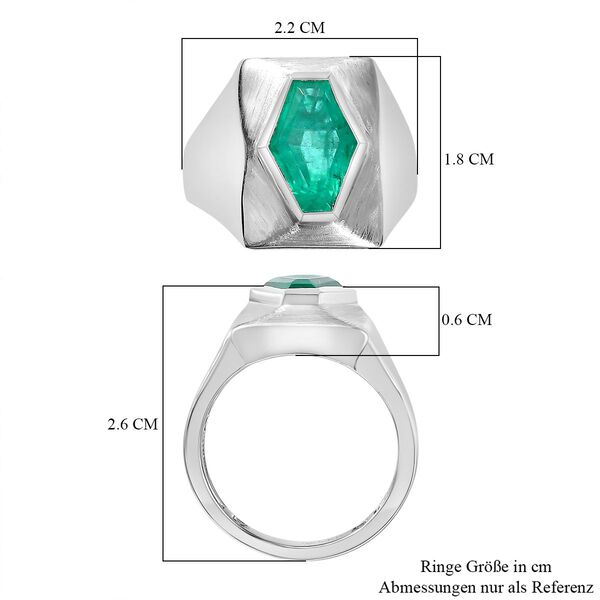 GP Art D&eacute;co Kollektion - Smaragd Triplett Quarz und Kanchanaburi blauer Saphir-Ring - 3,48 ct. image number 7
