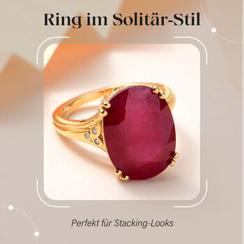 Afrikanischer Rubin und Moissanit-Ring - 13,71 ct.