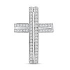 Lustro Stella Weißer Zirkonia Kreuz Anhänger 925 Silber rhodiniert