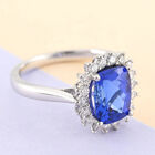 RHAPSODY AAAA Tansanit und VS EF Diamant Halo Ring- 2.60 ct. image number 1