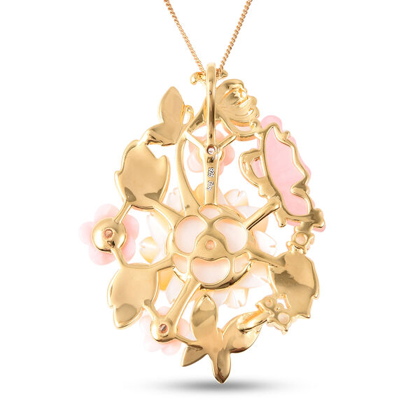 JARDIN-KOLLEKTION Blumen Anhänger mit Kette ca. 45 cm 925 Silber-Vergoldet image number 5