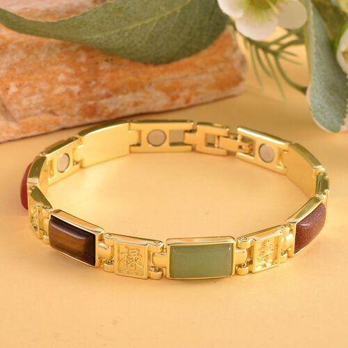 Edelstein Armband mit Magneten, im Goldton image number 1