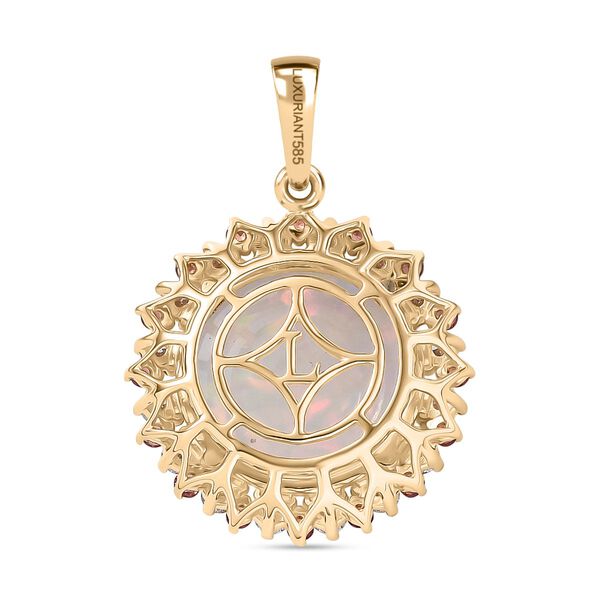 AAA Natürlicher, äthiopischer Welo Opal, Padparadscha Saphir, Lab Grown Diamant Anhänger 585 Gold ca. 6.75 ct image number 5
