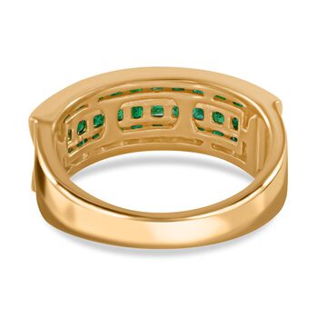 AA Gemfields Smaragd Ring, 925 Silber Gelbgold Vermeil (Gr&ouml;&szlig;e 17.00) ca. 1.67 ct