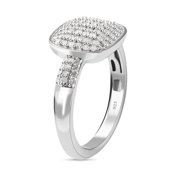 Wei&szlig;er Diamant Ring, 925 Silber platiniert (Gr&ouml;&szlig;e 19.00) ca. 0.50 ct image number 4