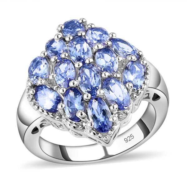 Tansanit-Ring, 925 Silber platiniert  ca. 2,76 ct image number 4