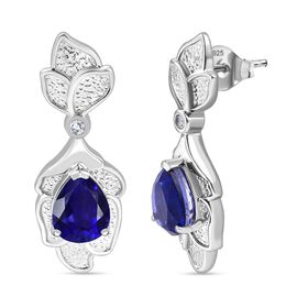 Tansanit-Farbe Quarz und Zirkon Ohrringe - 3,84 ct.