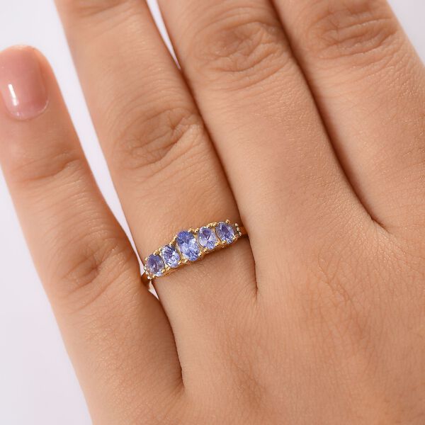 D’Joy Tansanit und Diamant Ring, 925 Silber vergoldet - 0,90 ct. image number 2