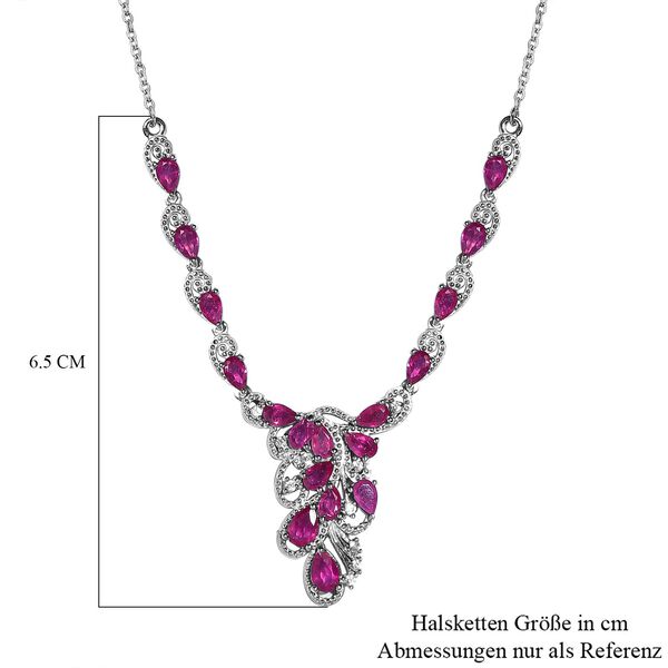 Afrikanische Rubin-Halskette, ca. 45 cm, 925 Silber platiniert ca. 6,29 ct image number 6