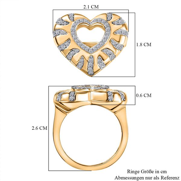 LUXURIANT SI Labor Diamant Ring, 925 Silber 750 Gelbgold Vermeil - 0,36 ct. image number 7