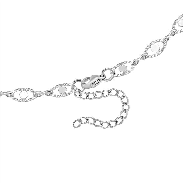 Doppelreihige Halskette mit ovalen Gliedern, Edelstahl, ca. 50 cm, Silberfarben image number 5