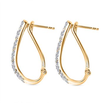 LUXURIANT SGL zertifizierte SI-GH Labor Diamant Ohrringe, 925 Silber 750 Gelbgold Vermeil - 2 ct.