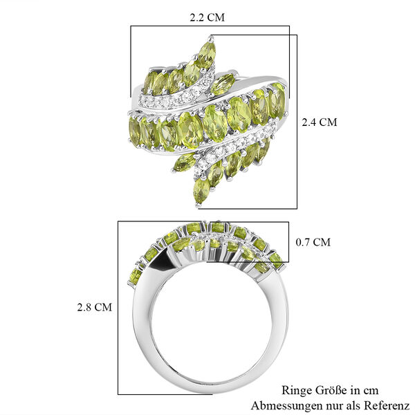 Natürlicher Peridot und Zirkon-Ring - 3,64 ct. image number 7