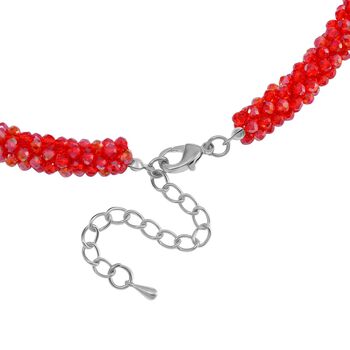 Rote Magie Farbe Kristall-Halskette, 50+5 cm