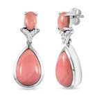 AA Oregon Sonnenaufgang Pfirsich Opal Ohrringe, 925 Silber platiniert, ca. 5.19 ct