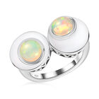 Natürlicher Äthiopischer Opal Ring 925 Silber platiniert  ca. 1,02 ct image number 3