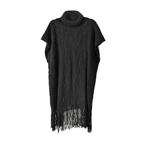 LA MAREY - Poncho mit Quasten, Beige