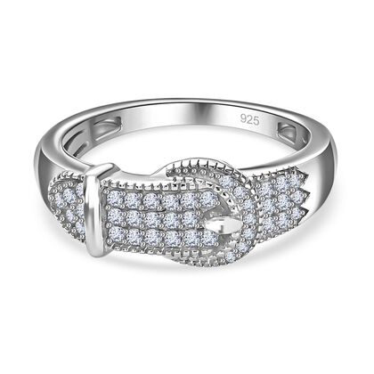 Wei&szlig;er Diamant Ring, 925 Silber rhodiniert (Gr&ouml;&szlig;e 19.00) ca. 0.25 ct