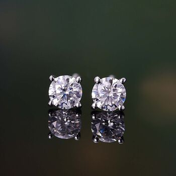 Moissanit Ohrringe, 925 Silber rhodiniert - 0,45 ct.