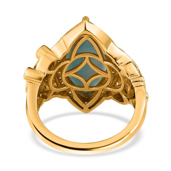 Larimar und Zirkon Cocktail Ring - 6,97 ct. image number 6