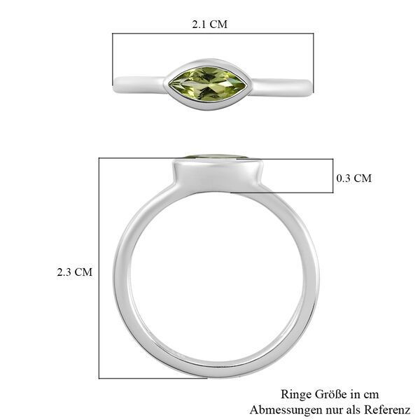 Nat&uuml;rlicher Peridot Solit&auml;r-Ring, 925 Silber  ca. 0,40 ct image number 7