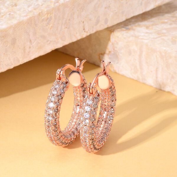 Weiße Zirkonia-Creolen - 15 ct. image number 2