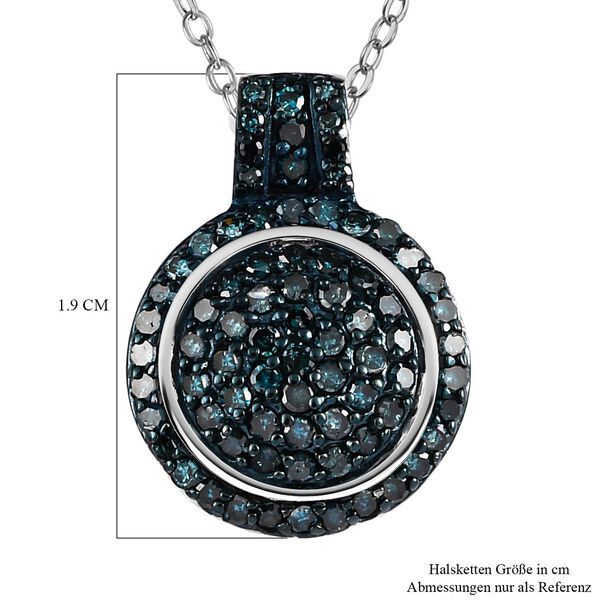 Blauer Diamant Anh&auml;nger mit 50cm Kette - 0,75 ct. image number 6