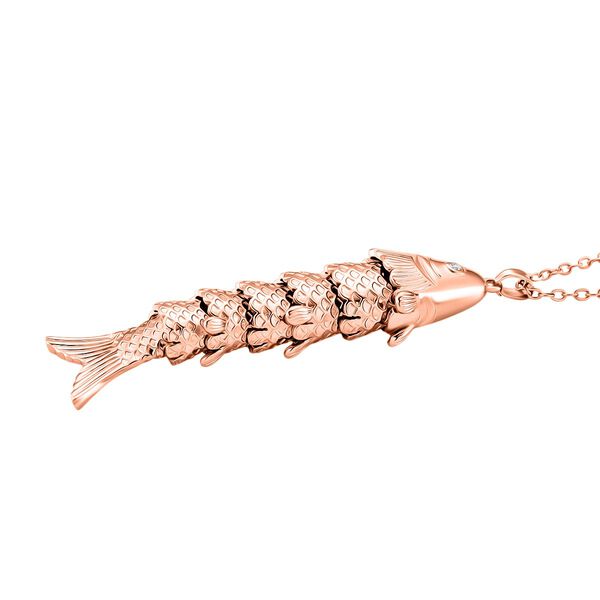 Weißer Zirkonia Schmuckset ca. 50 cm +5 cm Extender, Nickelfreies Messing rosévergoldet image number 4