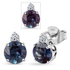 AAA Lab Grown Alexandrit, Lab Grown Diamant Ohrringe 417 Gold ca. 3.15 ct