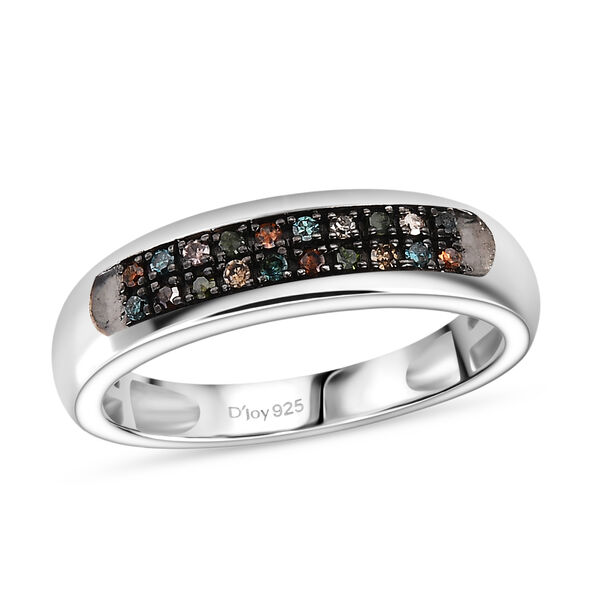 D'Joy Mehrfarbiger Diamant Ring 925 Silber rhodiniert (Größe 17.00) ca. 0.12 ct image number 4