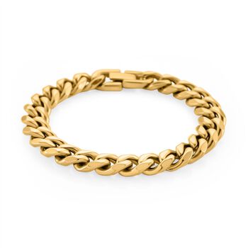 DESIGNER INSPIRIERT Panzer 316L Edelstahl IP-Gelbbeschichtung Armband ca. 19 cm ca. 23,20g