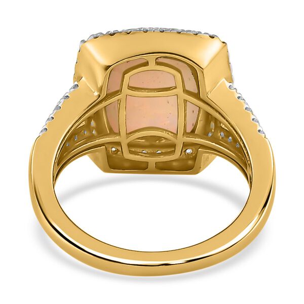 Nat&uuml;rlicher, &auml;thiopischer Welo Opal und Zirkon-Halo-Ring - 3,78 ct. image number 6