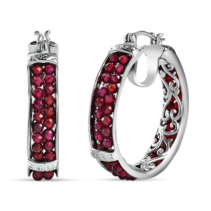 Mosambik Granat Ohrringe Reines Messing ca. 21,00 ct.