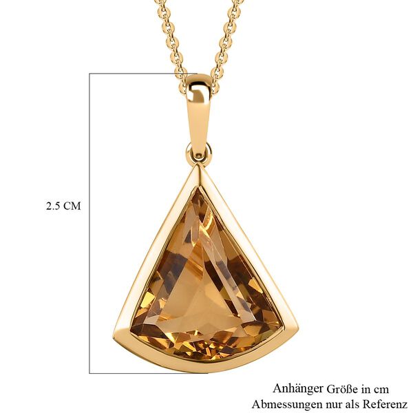 Citrin Anh&auml;nger mit Kette, 925 Silber Gelbgold Vermeil ca. 5.45 ct image number 7