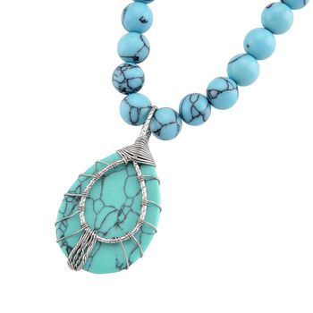 Blaue Howlit Halskette, ca. 45 cm + 5 cm extender, ca. 230.00 ct