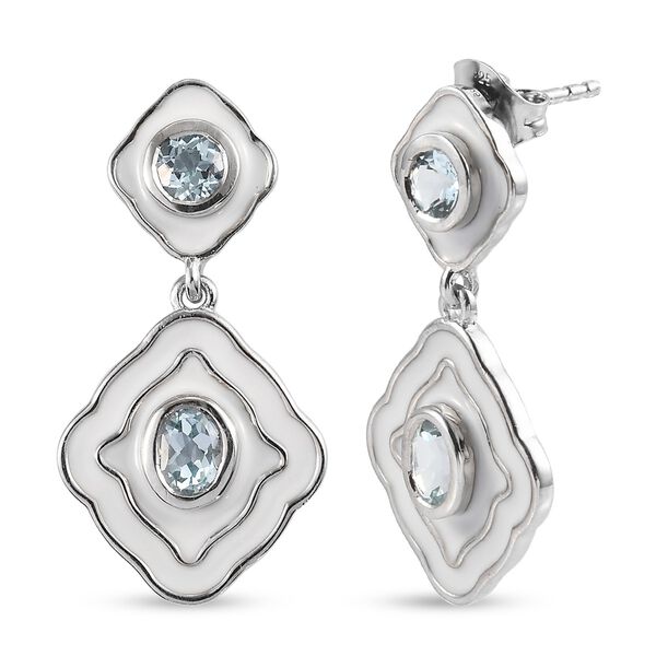 Himmelblau Topas Ohrringe, ca. 1,28 ct image number 4