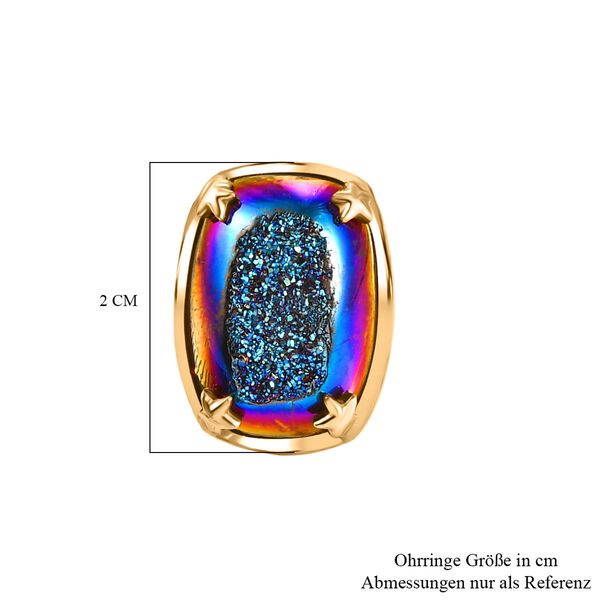 Blaue Fenster Drusy Ohrringe - 10,48 ct. image number 6