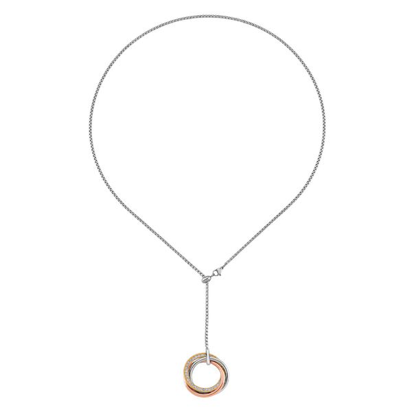 Dreifarbige wei&szlig;e Kristall Halskette und Ohrringe image number 11