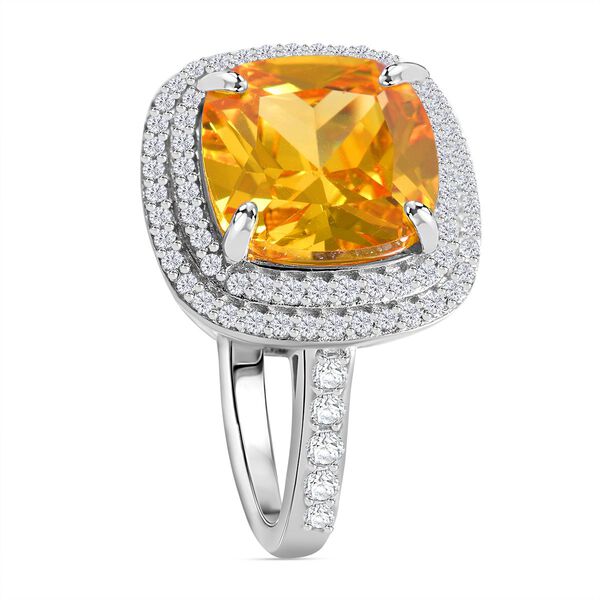 Gelber und wei&szlig;er Zirkonia-Ring - 9,62 ct. image number 2
