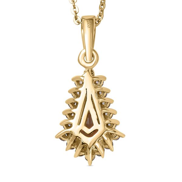 AAA Turkizit und weißer Zirkon-Anhänger mit Kette, 925 Silber Gelbgold Vermeil ca. 1.17 ct image number 5