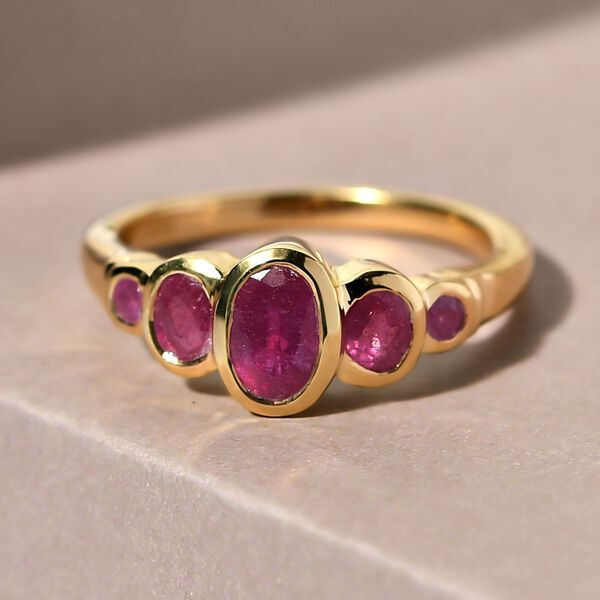 Afrikanischer Rubin-Ring, 925 Silber vergoldet  ca. 1,48 ct image number 2