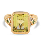 Ouro Verde-Quarz und Natürlicher Chromdiopsid Ring 925 Silber vergoldet image number 0