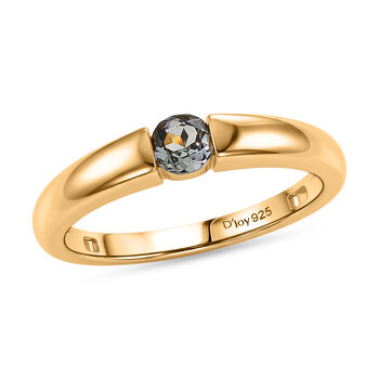 D'Joy Gr&uuml;ner Tansanit Ring 925 Silber 750 Vergoldet (Gr&ouml;&szlig;e 17.00) ca. 0,28 ct