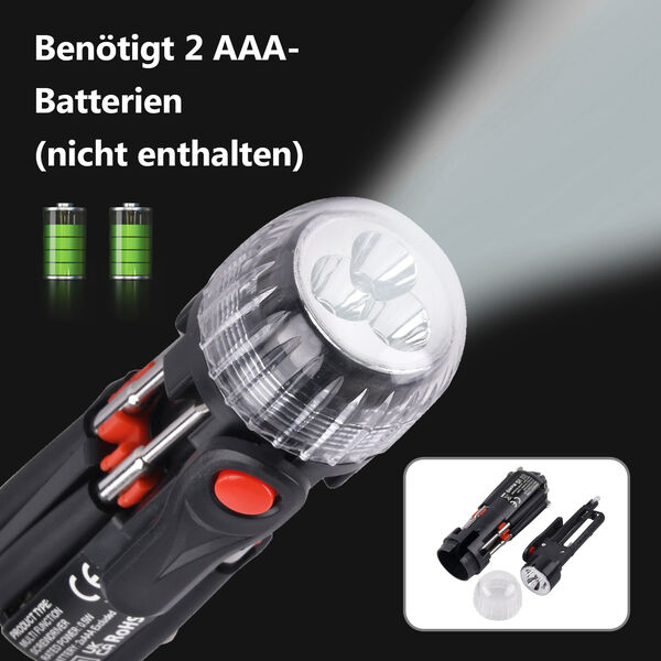 Vielseitiges 8-in-1 Werkzeugset in schwarz und rot image number 7